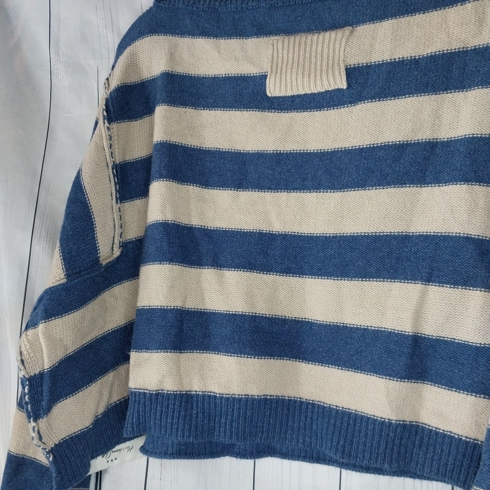 Free People We The Free Into The Blue Striped Pullover Sweater - Picture 8 of 9